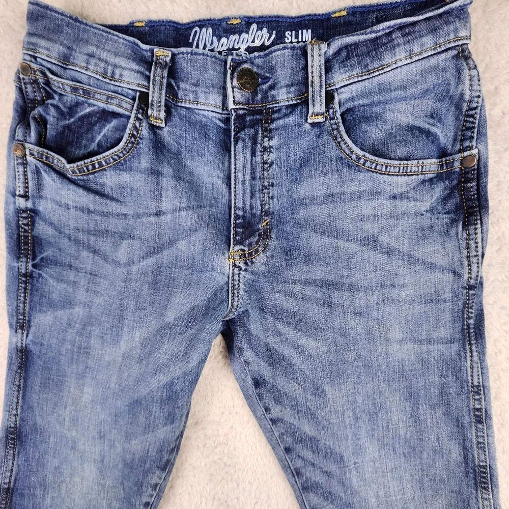 Wrangler Retro Slim Boot Jeans Mens 29x32 (fits 30x30) Blue Denim Western Cowboy